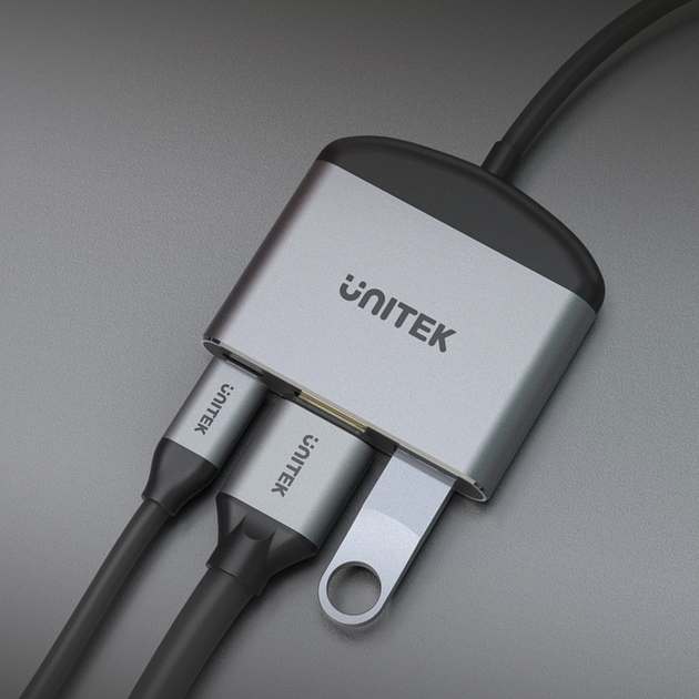 Адаптер Unitek USB Type С - HDMI 8K/USB Type-A/ USB Type-C 100W 0.12 м Grey (D1102A) - зображення 3