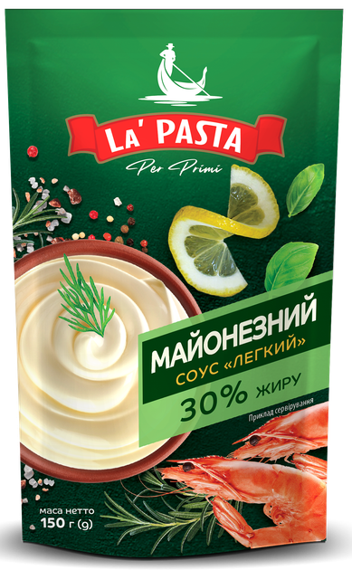 Упаковка майонезного соуса La Pasta легкого 30% 150 г х 10 шт (4823124601412) - изображение 2