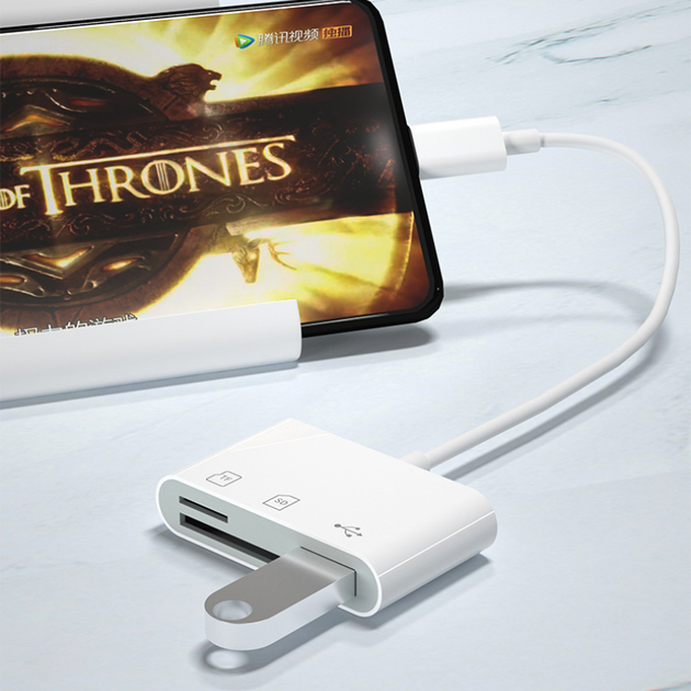 Перехідник з USB Type-C на USB 3.0 + SD/TF (3 в 1) Адаптер для USB-C на флешку і SD TF картрідер (485701) - зображення 5