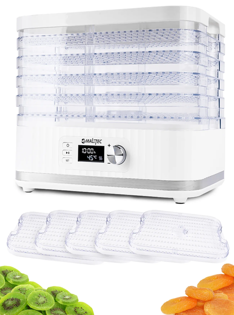 Сушилка для овощей, фруктов, грибов Maltec DryExpert450W Белая - изображение 1