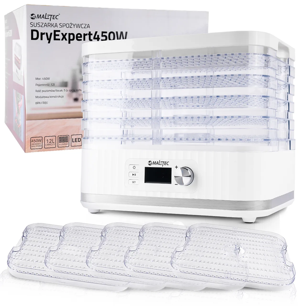 Сушилка для овощей, фруктов, грибов Maltec DryExpert450W Белая - изображение 15