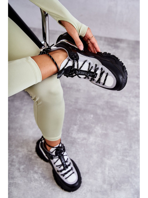 Sneakersy damskie na grubej podeszwie do kostki wsuwane Big Star KK274053 37 Szary/Czarny (5900714533502) - obraz 7