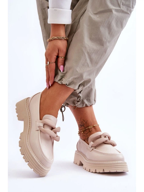 Жіночі лофери Big Star Shoes LL274581 38 Бежеві (5900714633271) - зображення 5