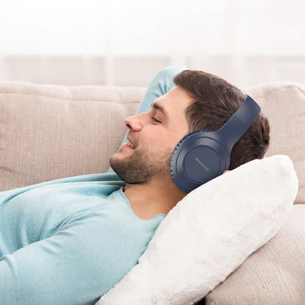 Беспроводные наушники BOROFONE BO20 PLAYER BT HEADPHONES со встроенным микрофоном Bluetooth 5.3 + AUX Blue (BO20U) - изображение 3