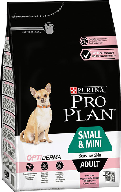 Sucha karma Purina Pro Plan Small & Mini Adult Sensitive Skin Opti Derma Losos 3 kg (DLZPUIKSP0068) - obraz 1