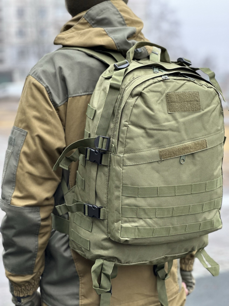 Тактический (военный) рюкзак Tactic Raid с системой molle на 40 л olive (601-olive) - изображение 2