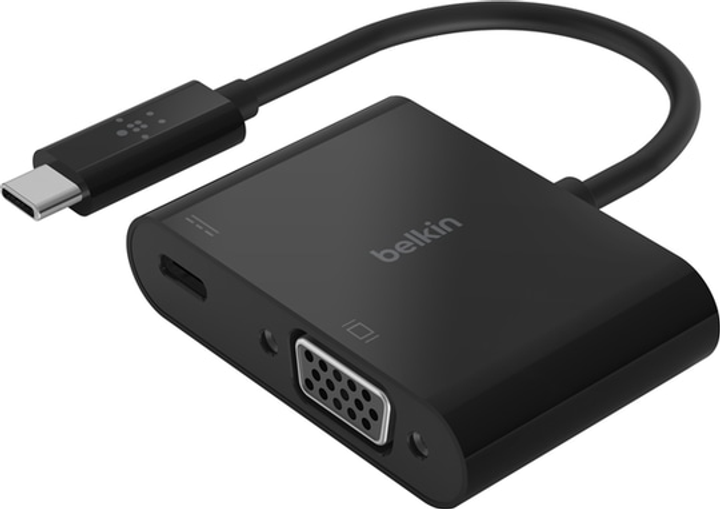 Zasilacz Belkin USB-C/VGA + BLK (60 W PD) (AVC001BTBK) - obraz 1