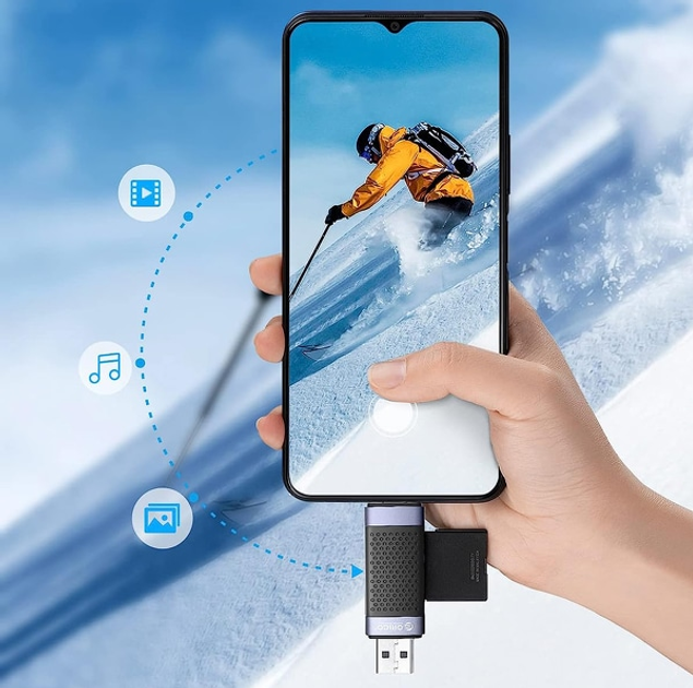 Адаптер Orico USB-A/USB-C 2.0 SD/microSD (CD2D-AC2-BK-EP) - зображення 5