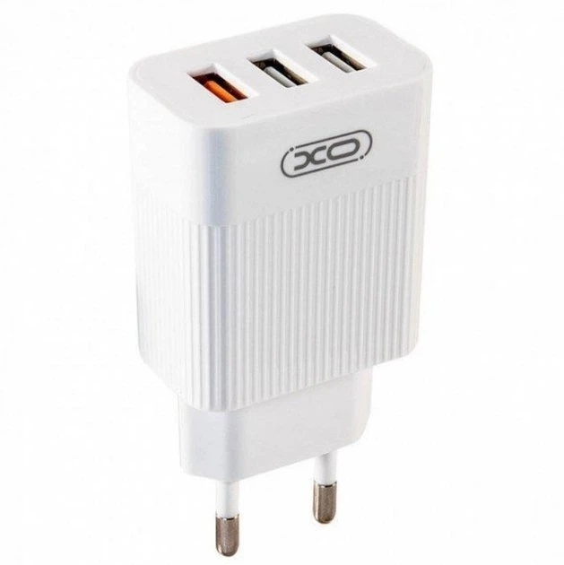 Сетевое зарядное устройство СЗУ XO XO-L72(EU) 18W 3 USB 3A с кабелем USB-Type-C White/Белый - Фото 2 Сетевое зарядное устройство СЗУ XO XO-L72(EU) 18W 3 USB 3A с кабелем USB-Type-C White/Белый - изображение 2
