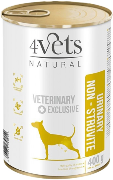 Mokra karma dla psów 4vets Natural - Urinary No Struvit Dog 400 g (VET4VEKMP0006) - obraz 1