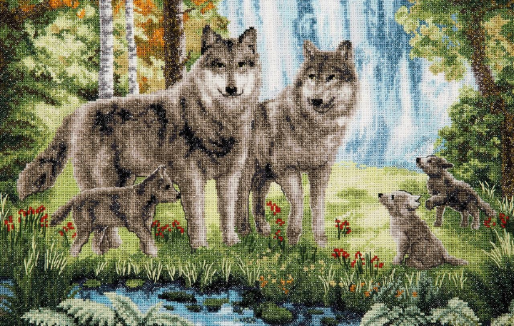 Схема вышивки «Семья волков» (№804003)