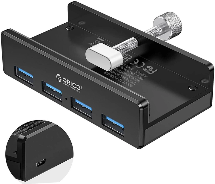 USB-хаб Orico 4 х USB-A 5 Gbps Чорний (MH4PU-P-BK-BP) - зображення 2