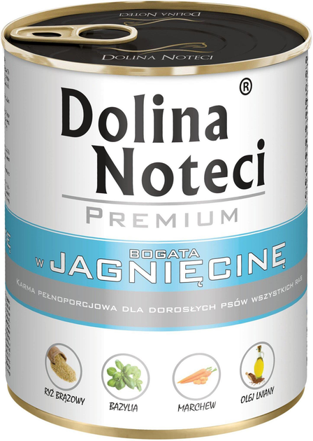 Mokra karma dla psów Dolina Noteci Premium jagnięcina 12 x 800 g (5902921393832) - obraz 1