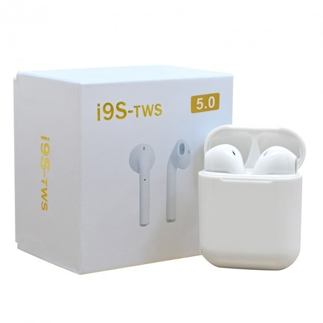 Навушники бездротові блютуз TWS i9s tws Double V 5.0 EDR Bluetooth Pop-up NEW Stereo Plus White кейс - TV-78 - зображення 1