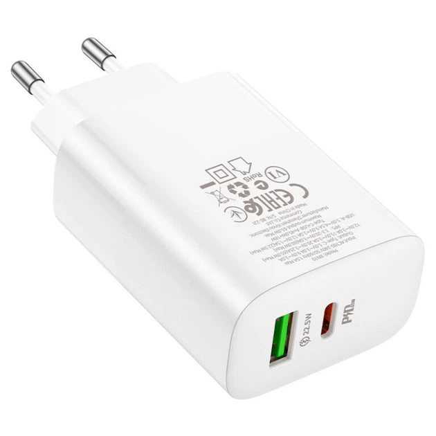 Сетевое зарядное устройство СЗУ Borofone BN10 Sunlight PD65W (1Type-C/1USB) Белый - изображение 6