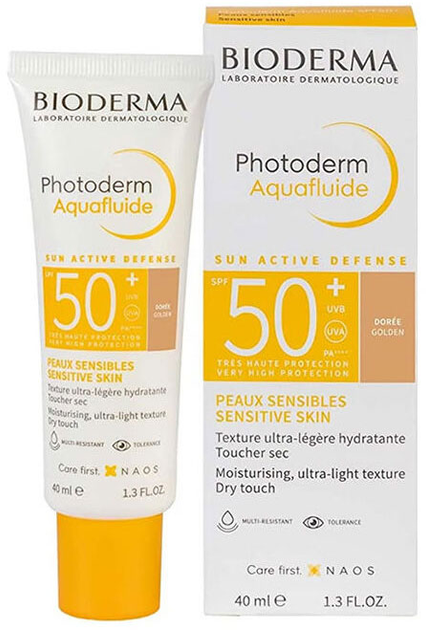 Сонцезахисний крем Bioderma Photoderm AquaFluide Golden SPF50+ 40 мл (3701129804391) - зображення 1