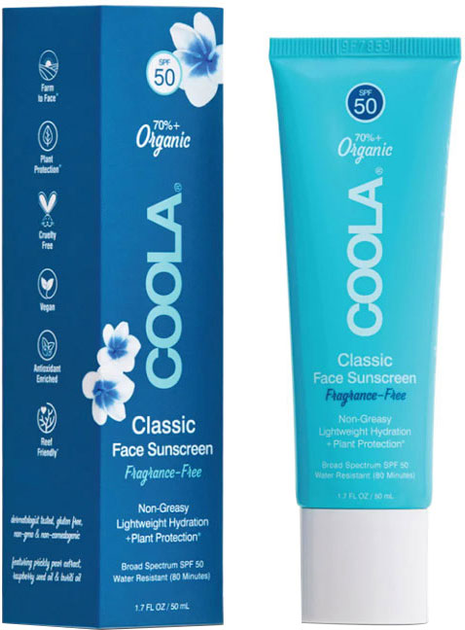 Krem przeciwsłoneczny do twarzy Coola Classic Face Organic Sunscreen Lotion SPF50 50 ml (850008613609) - obraz 1