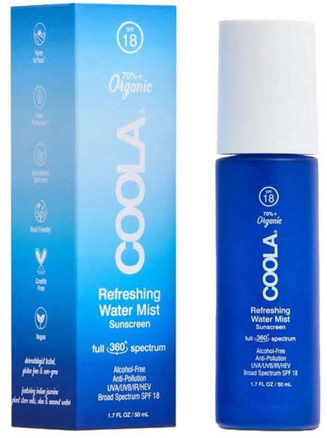 Spray przeciwsłoneczny Coola Full Spectrum 360 Refreshing Water Mist Organic Face Sunscreen SPF15 50 ml (850008614385) - obraz 1