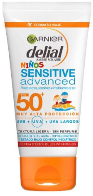 Сонцезахисний крем для дітей Garnier Delial Children Sensitive Advanced Sunscreen SPF50 мл (3600542126885) - зображення 1