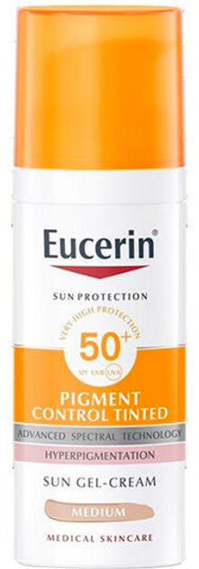 Przeciwsłoneczny krem do twarzy Eucerin Gel Cream Oil Control Colour Medium SPF50+ 50 ml (4005800287824) - obraz 1