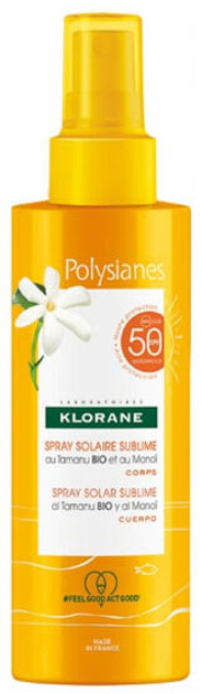 Сонцезахисний спрей Klorane Polysianes Sublime Solar Spray SPF50 200 мл (3282770206524) - зображення 1