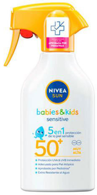 Сонцезахисний спрей для дітей та немовлят Nivea Sun Babies y Kids Sensitive SPF50 Pistola 270 мл (4005900908889) - зображення 1