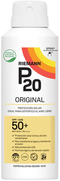 Spray przeciwsłoneczny do ciała Riemann P20 Original Sunscreen P20 SPF50+ Spray 150 ml (5701943102770) - obraz 1
