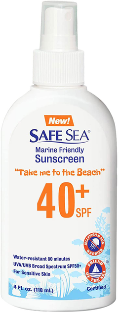 Emulsja przeciwsłoneczna do ciała Safe Sea Sunscreen Ecofriendly Body SPF40+ Spray 200 ml (7290006761866) - obraz 1