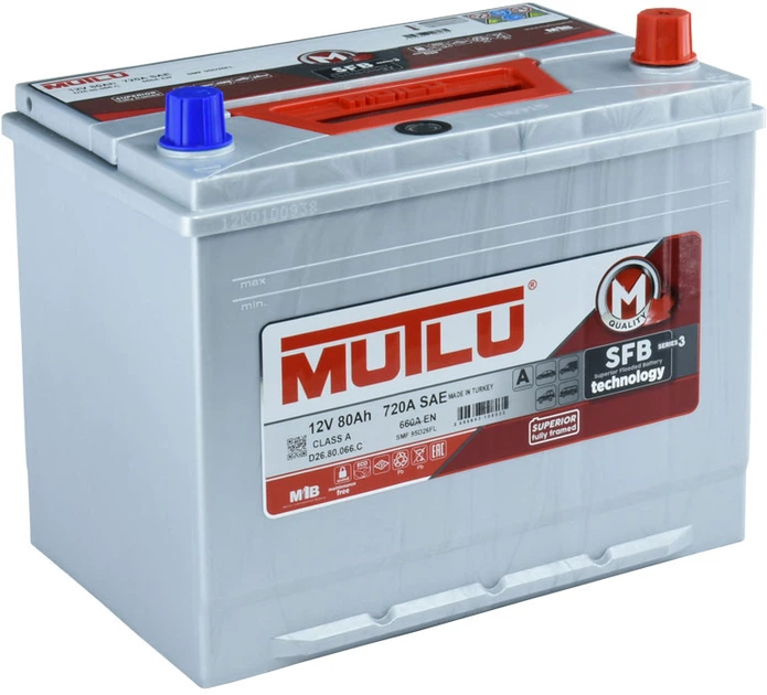 Акумулятор Mutlu Silver SFB S3 Asia 80 А/год 720 A R+ (-/+) (D26.80.066.C.M) - зображення 2