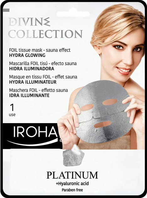 Тканинна маска для обличчя Iroha Nature Platinum Зволожуюча і Освітлююча 1 шт 25 мл (8436036432690) - зображення 1