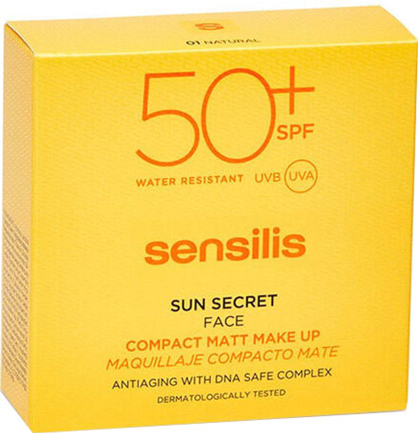 Сонцезахисний крем Sensilis Make-up Compact SPF50+ Natural Rose 10 г (8428749913702) - зображення 1