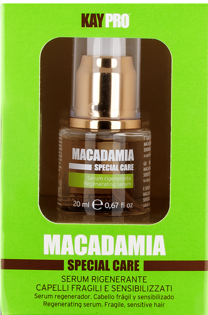 Сыворотка с маслом макадамии для ломких волос KayPro Macadamia Regenerating serum, 20 мл - Фото 1 Сыворотка с маслом макадамии для ломких волос KayPro Macadamia Regenerating serum, 20 мл - изображение 1