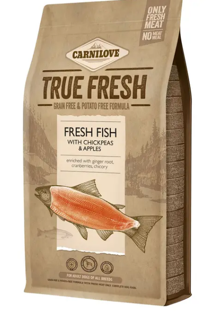 Сухий корм для дорослих собак усіх порід Carnilove True Fresh FISH for Adult dogs 1.4 кг (риба) 171545 - Фото 1 Сухий корм для дорослих собак усіх порід Carnilove True Fresh FISH for Adult dogs 1.4 кг (риба) 171545 - зображення 1