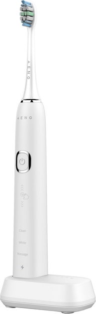 Електрична зубна щітка AENO DB3, 46000 обертів за хвилину, бездротова зарядка, біла, 4 насадки - зображення 1