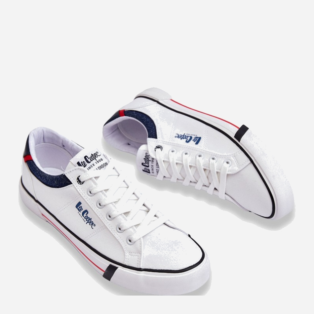 Trampki męskie niskie Lee Cooper LCW-23-31-1835M 45 Białe (5904292137244) - obraz 5