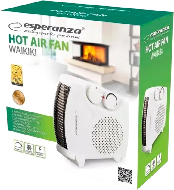 Termowentylator Esperanza Waikiki 1000/2000W (EHH004) - obraz 3