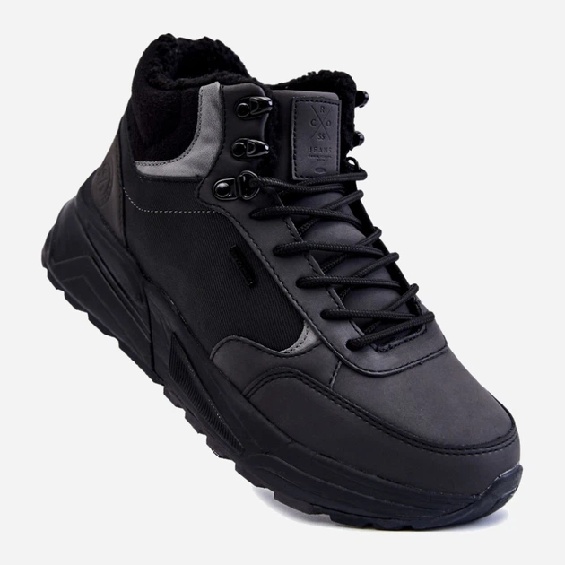 Zimowe buty trekkingowe męskie ocieplane Cross Jeans KK1R4031C 42 Czarne (8697319350982) - obraz 5