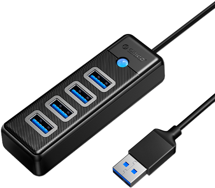 Hub USB Orico 4 x USB 3.1 Czarny (PW4U-U3-015-BK-EP) - obraz 1