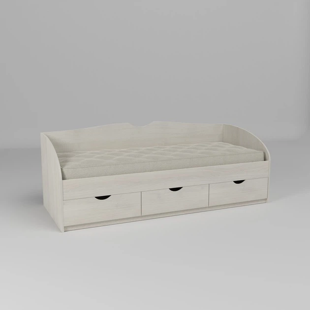 Кровать Оскар-3 Континент с тремя ящиками 80х200 дуб шамони светлый ...