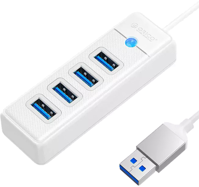 Hub USB Orico 4 x USB 3.1 Biały (PW4U-U3-015-WH-EP) - obraz 1