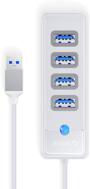 Hub USB Orico 4 x USB 3.1 Biały (PW4U-U3-015-WH-EP) - obraz 2