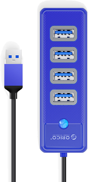 USB-хаб Orico 4 x USB 3.1 Синій (PW4U-U3-015-BL-EP) - зображення 2