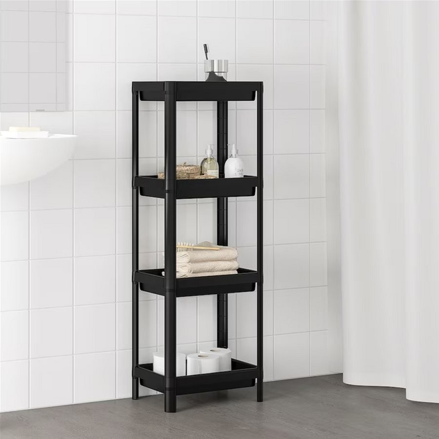 Этажерка IKEA VESKEN 37 x 23 x 101 см Черная (30450807) – фото, отзывы ...