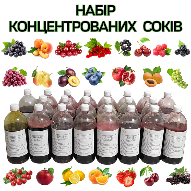 Дегустационный Набор Концентрированных Соков 22 вкуса по 1 кг от ...
