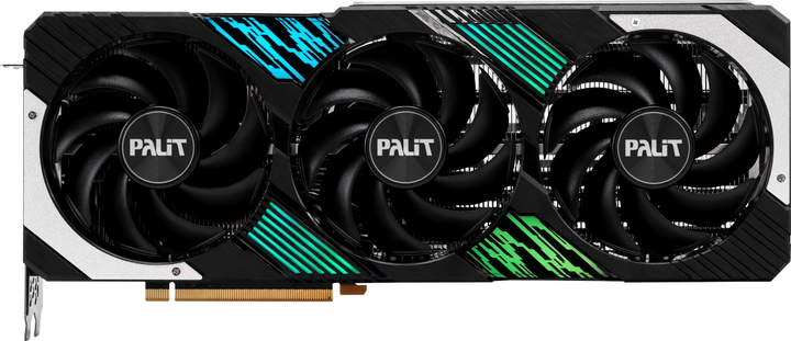 Palit PCI-Ex GeForce RTX 4080 GamingPro OC 16GB GDDR6X (256bit) (2205/22400) (3 x DisplayPort, 1 x HDMI) (NED4080T19T2-1032A) - obraz 1