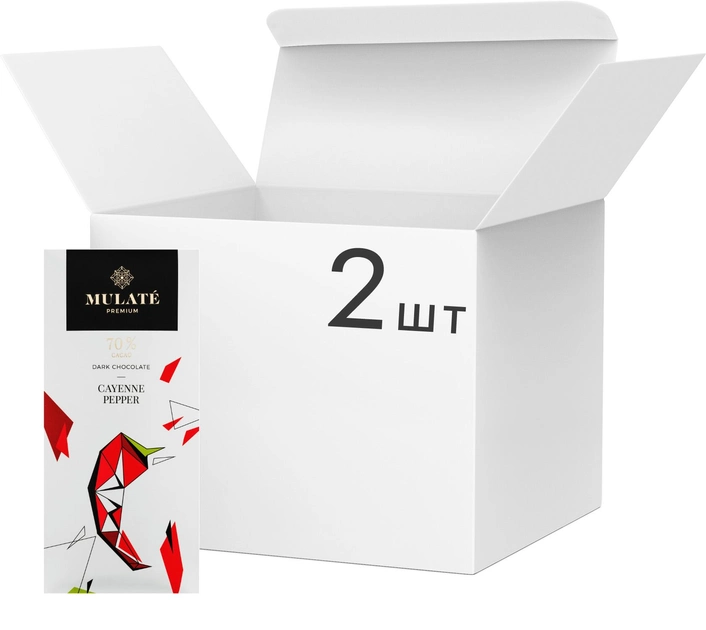 Акція на Упаковка темного шоколаду Mulate Premium Cayenne з Кайенським перцем 90 г х 2 шт (4779042751039-1) від Rozetka