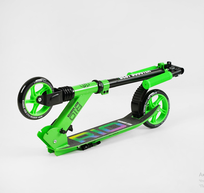 Самокат двоколісний Best Scooter передній амортизатор сталевий кермо Зелений (R-12005) - зображення 4