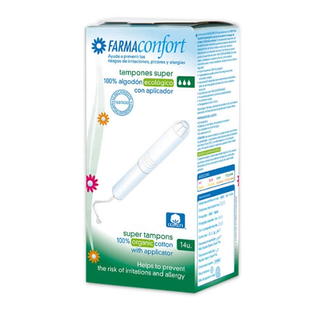 Tampony FarmaConfort Cotton Tampons With Applicator Size Super 14 szt (8432984000035) - obraz 1