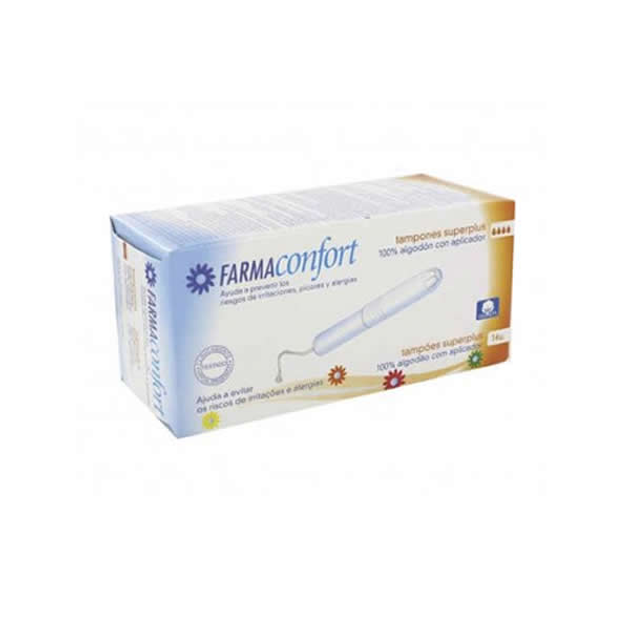 Tampony FarmaConfort Cotton Tampons With Applicator Size Superplus 14 szt (8432984000134) - obraz 1