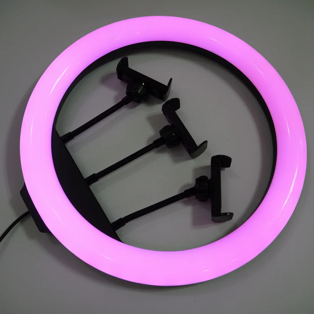 Кольцевая светодиодная лампа 36 см Led RGB для селфи - Фото 7 Кольцевая светодиодная лампа 36 см Led RGB для селфи - изображение 7